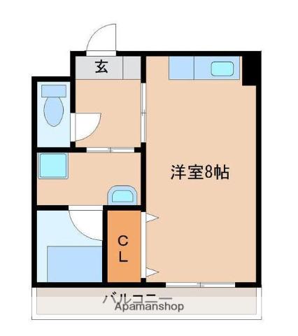 レジデンスパルコ(ワンルーム/4階)の間取り写真