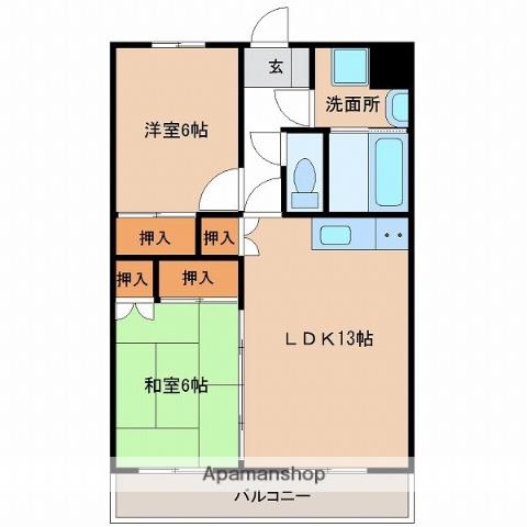 サンライズ吉村Ⅰ(2LDK/2階)の間取り写真