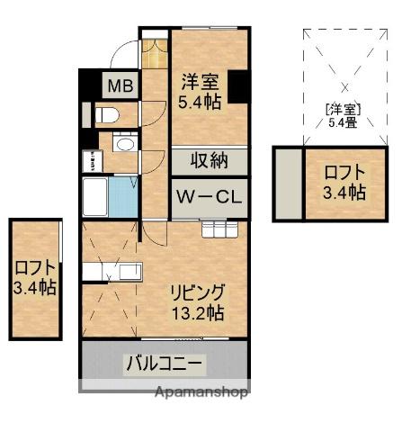 アルテマイスターカサミラ(1LDK/3階)の間取り写真