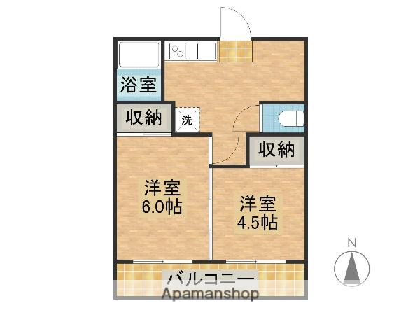 月見ヶ丘ハイツ(2K/1階)の間取り写真