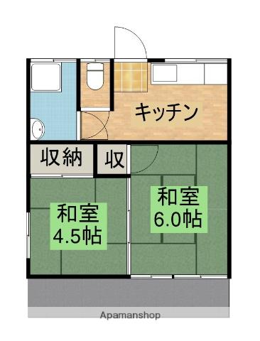 戸越アパート(2K/1階)の間取り写真