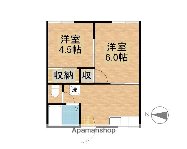 片岡コーポ(2DK/2階)の間取り写真