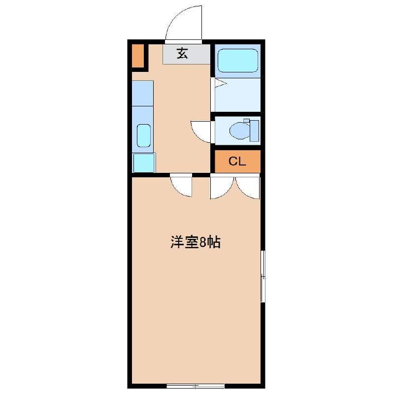 カーサフェリーチェ(1K/1階)の間取り写真