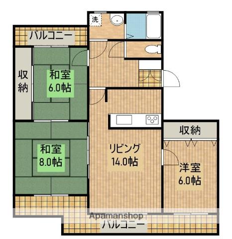 メゾンリヴェール(3LDK/3階)の間取り写真