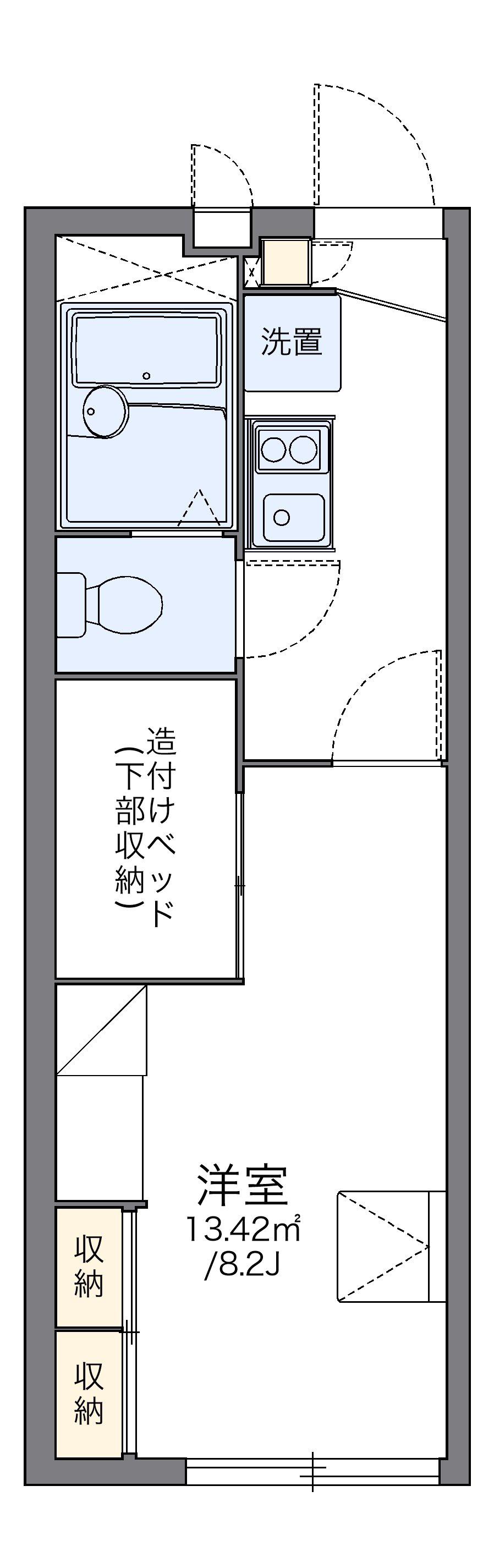 レオパレス住吉ヒルズ(1K/2階)の間取り写真