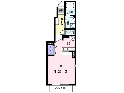 ミニヨン メゾン(1K/1階)の間取り写真