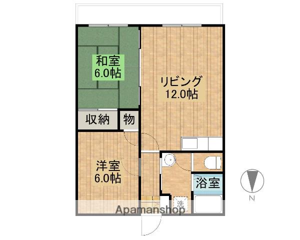 オアシス加納Ⅰ(2LDK/1階)の間取り写真