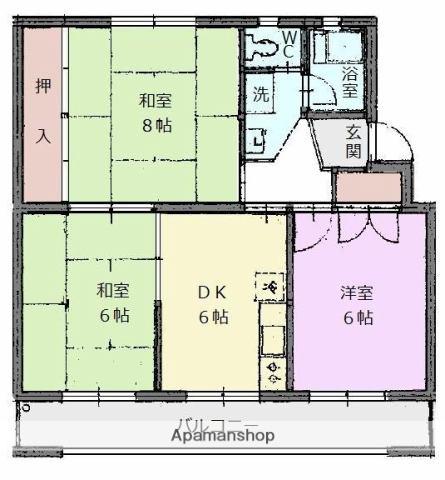 MEハイツ(3DK/3階)の間取り写真