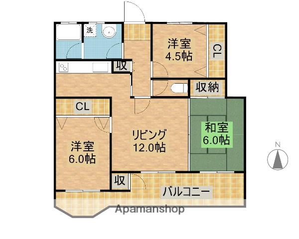 サンコーポラス(3LDK/4階)の間取り写真