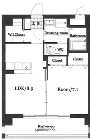 BIANCA NERO(1LDK/3階)の間取り写真