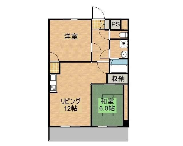 サンライズ清武(2LDK/3階)の間取り写真