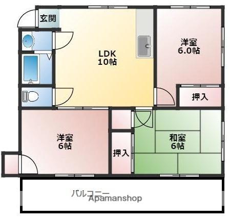 アライブⅢ(3LDK/4階)の間取り写真