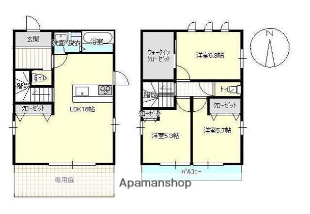日南線 南方駅(宮崎) 徒歩7分 2階建 築11年(3LDK)の間取り写真