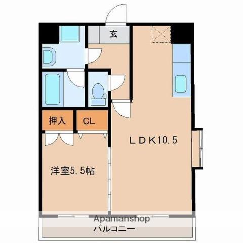 センチュリーコート6番館(1LDK/3階)の間取り写真