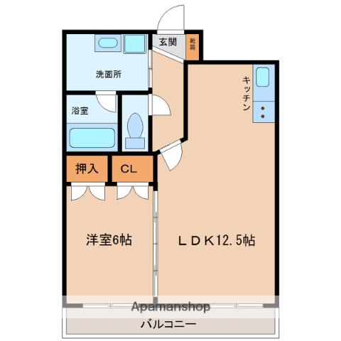 エンブレーマ西池(1LDK/4階)の間取り写真