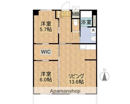 ナチュラルタウンⅡ(2LDK/3階)の間取り写真