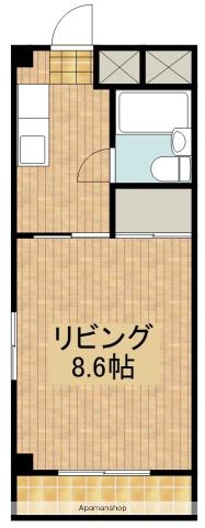 ハピネス優(1K/3階)の間取り写真