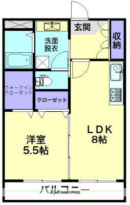 ロイヤル末広(1LDK/1階)の間取り写真