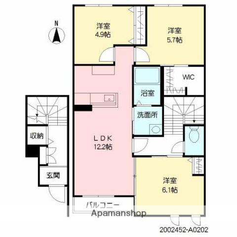 フェアリーフェザー(3LDK/2階)の間取り写真