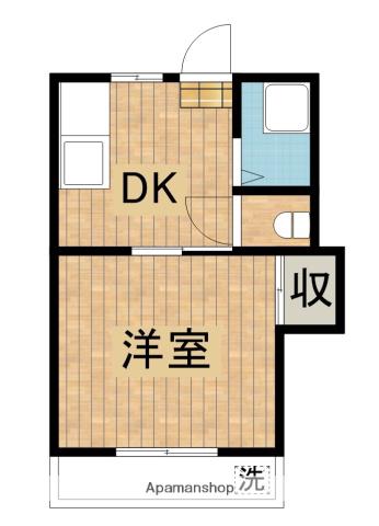 外山ハイツ(1DK/2階)の間取り写真
