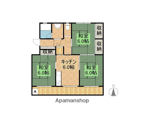 山下ビル(3DK/2階)の間取り写真