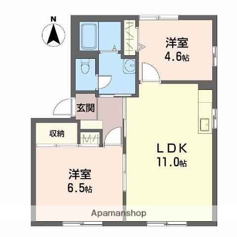 フォーレス花山手(2LDK/1階)の間取り写真