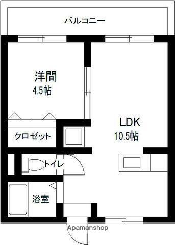 恒南コーポ(1LDK/2階)の間取り写真