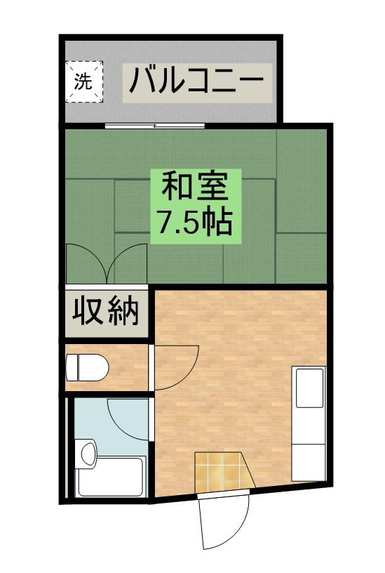 サンコーポ21(1K/1階)の間取り写真