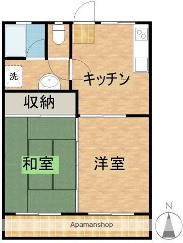 レジデンス月見ヶ丘(2DK/2階)の間取り写真