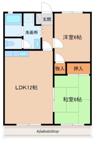 ファルール吉永(2LDK/2階)の間取り写真