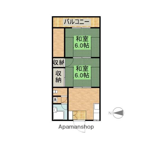 エアスト新道(2K/2階)の間取り写真