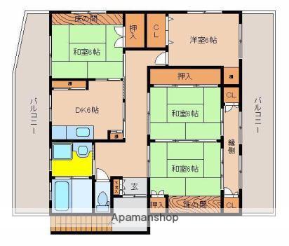 宮崎県宮崎市 2階建 築38年(4DK)の間取り写真