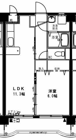 コンフォール大橋(1LDK/3階)の間取り写真