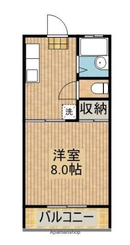 ヒルトップハウス(1DK/2階)の間取り写真