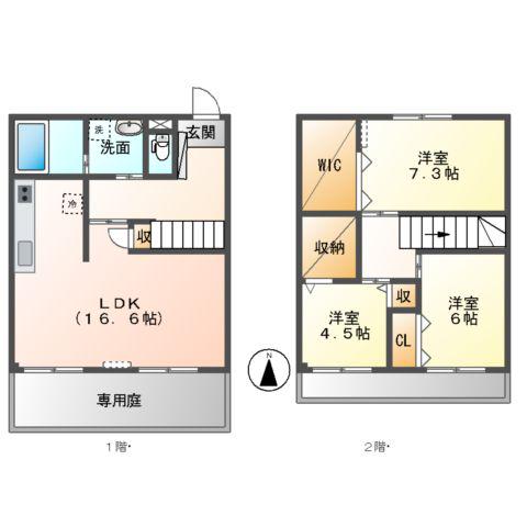 KADETT(3LDK/1階)の間取り写真