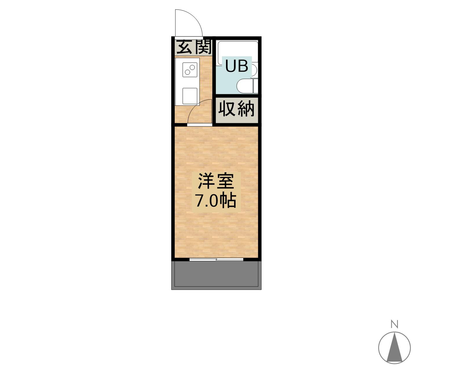 暖家荘(1K/2階)の間取り写真