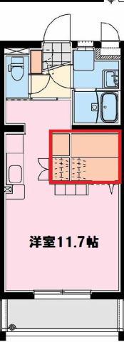 リバーフロント・マリーン(ワンルーム/2階)の間取り写真