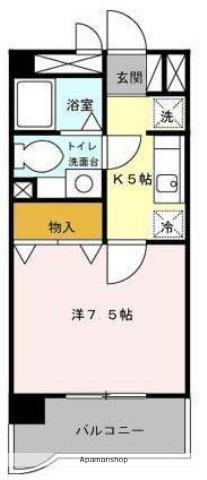 ソレイユ木山(1K/3階)の間取り写真