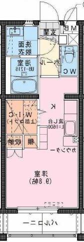 RIVIERE CHAMP 元宮(ワンルーム/1階)の間取り写真