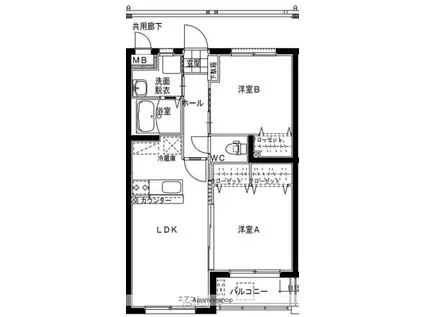 アンシャンテ・R(2LDK/2階)の間取り写真