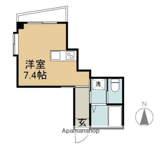 FORTUNA(ワンルーム/2階)の間取り写真