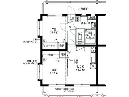 ユーミーSAKURA(2LDK/3階)の間取り写真