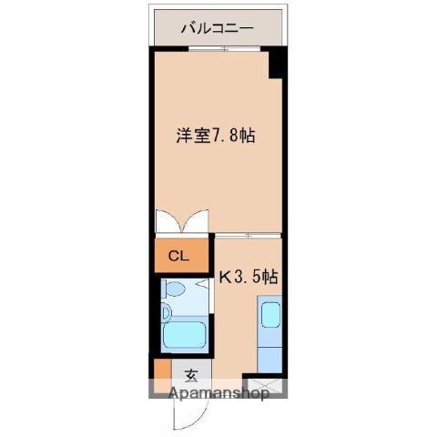 VIVRE鶴島(1K/3階)の間取り写真