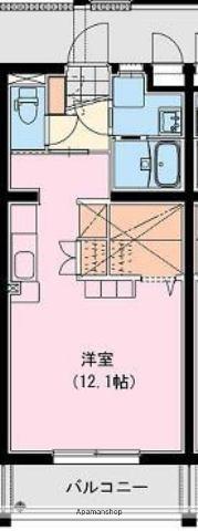 ピュア サーマル(ワンルーム/4階)の間取り写真