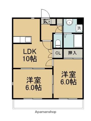 MYパレス(2LDK/2階)の間取り写真