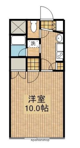 サルヴァトーレ清水(1K/2階)の間取り写真