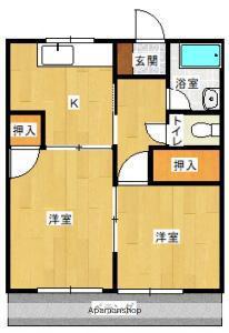 作ビル(2K/2階)の間取り写真