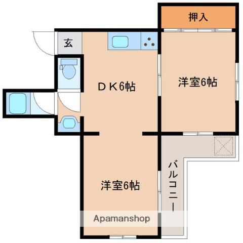 ベルクレスト恒久(1LDK/1階)の間取り写真