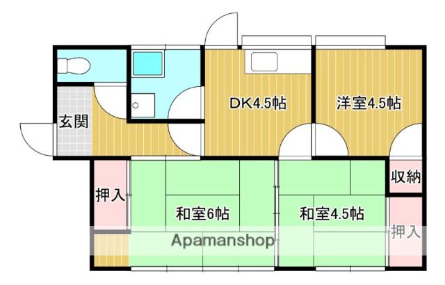 日南線 宮崎駅 徒歩38分 1階建 築51年(3K)の間取り写真
