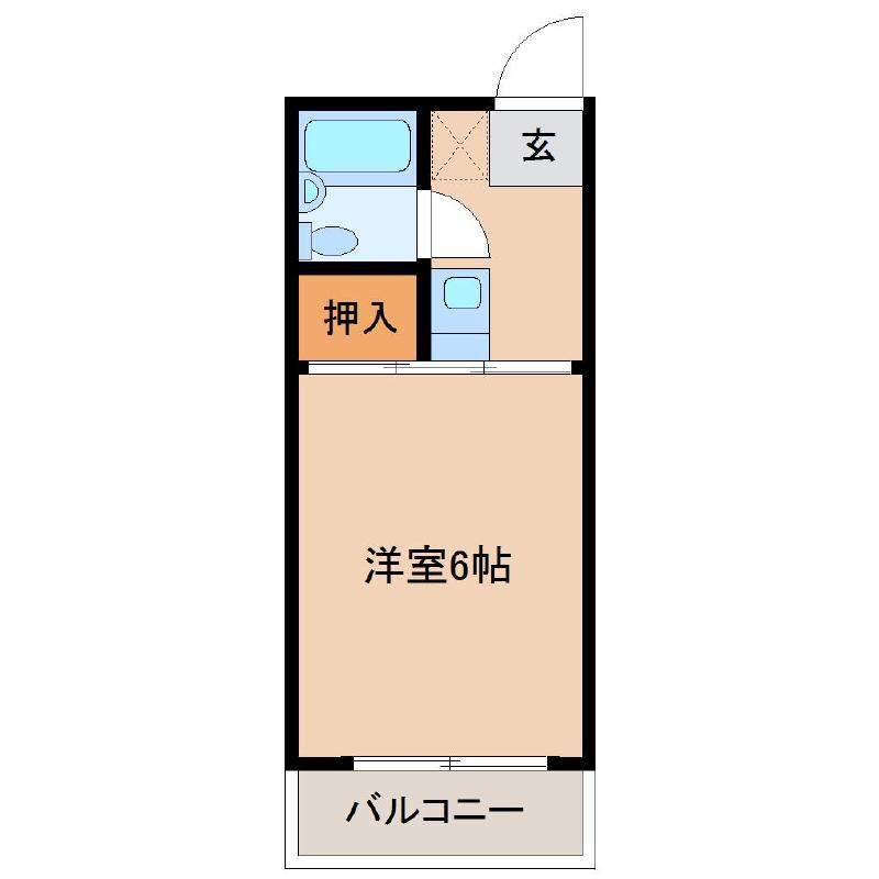 シティーエヌハイツ加納(1K/2階)の間取り写真